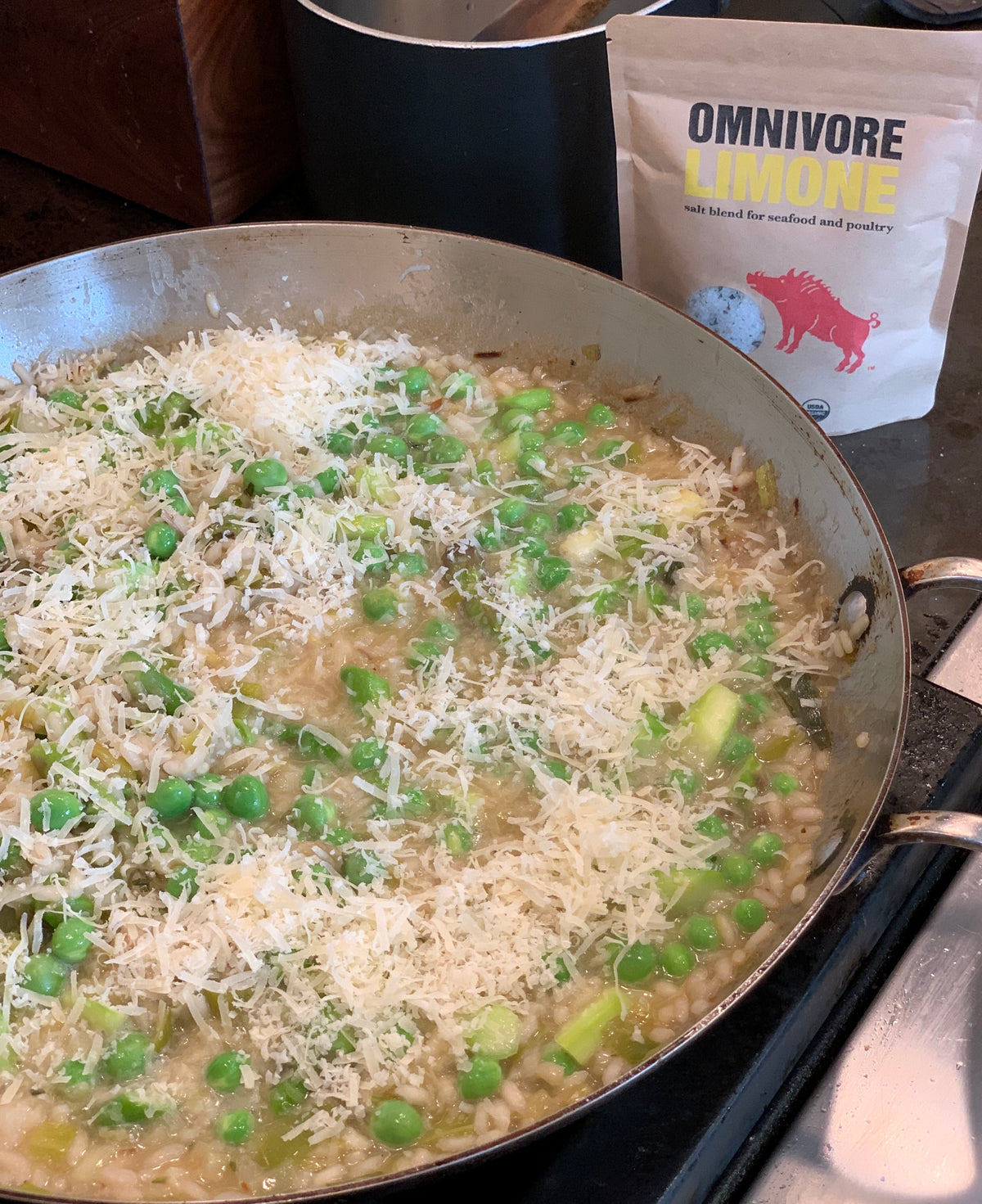 Spring Risotto with Peas, Asparagus & Omnivore Limone– Omnivore Salt