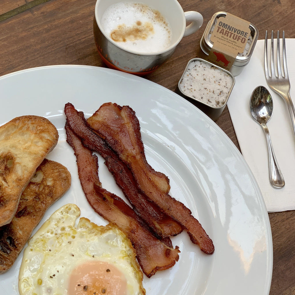 Truffle salt with Breakfast foods 